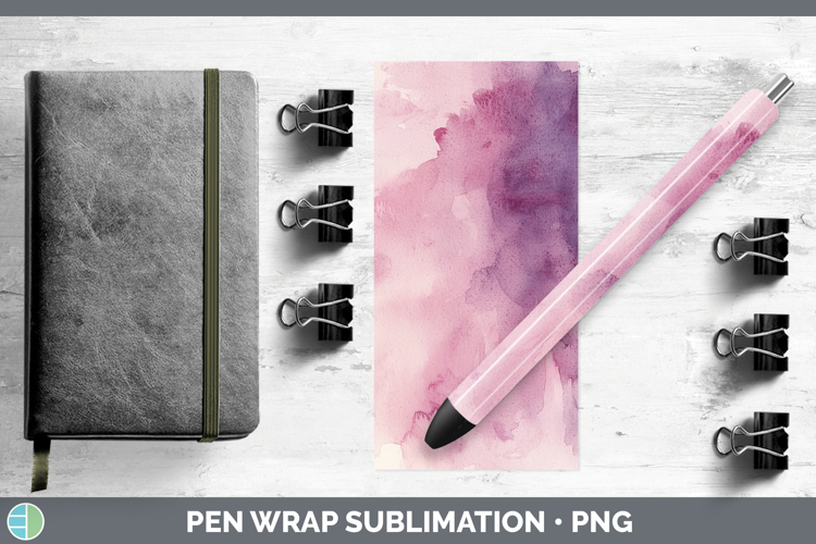 Watercolor Plum Pen Wrap Sublimation Pen Designs