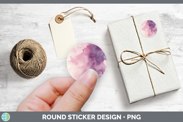 Watercolor Plum Stickers | Round Labels Designs