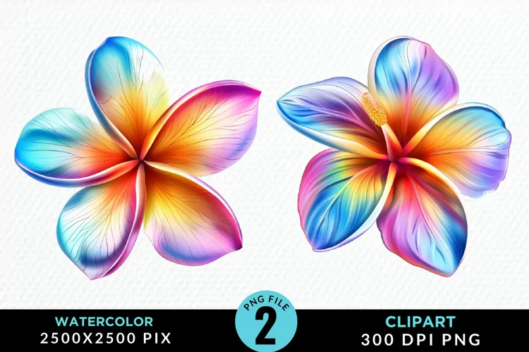 Watercolor Plumeria Flower Exquisite Clipart
