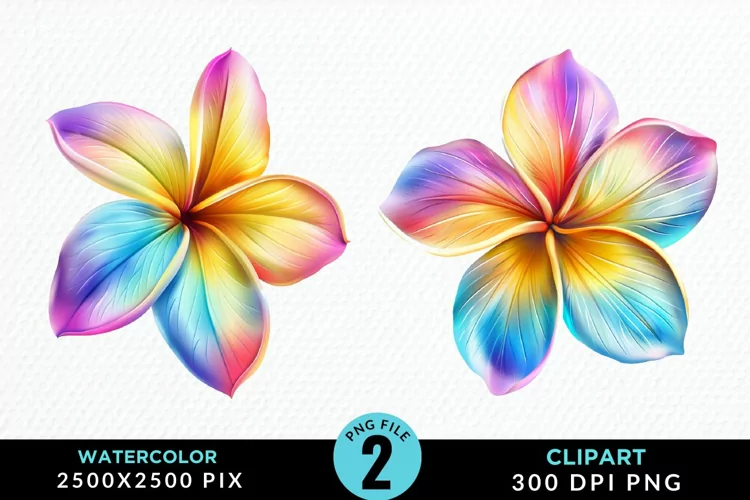 Watercolor Plumeria Flower Exquisite Clipart