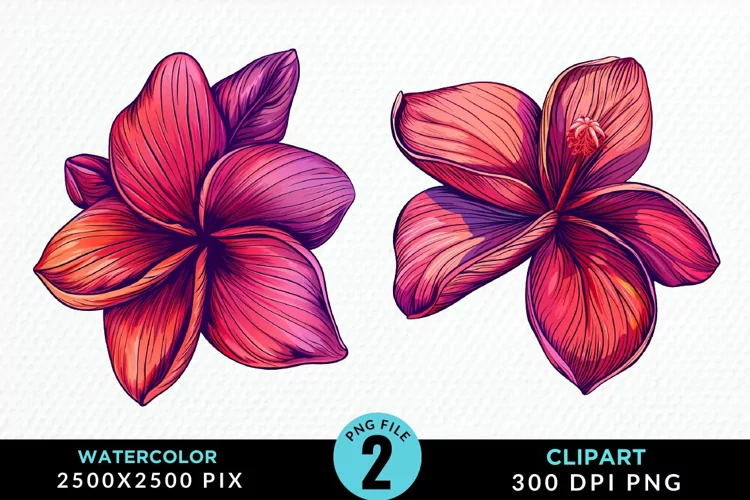 Watercolor Plumeria Flower Exquisite Clipart