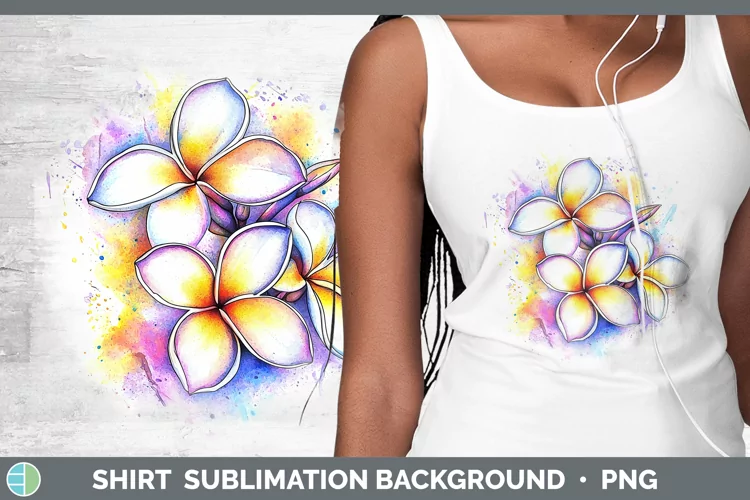 Watercolor Plumeria Shirt Sublimation Sublimation Background