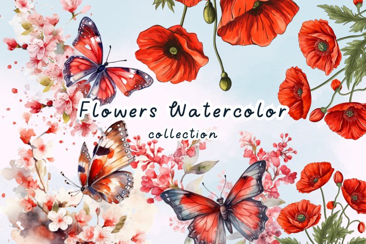 Red Flower Clipart Image 17