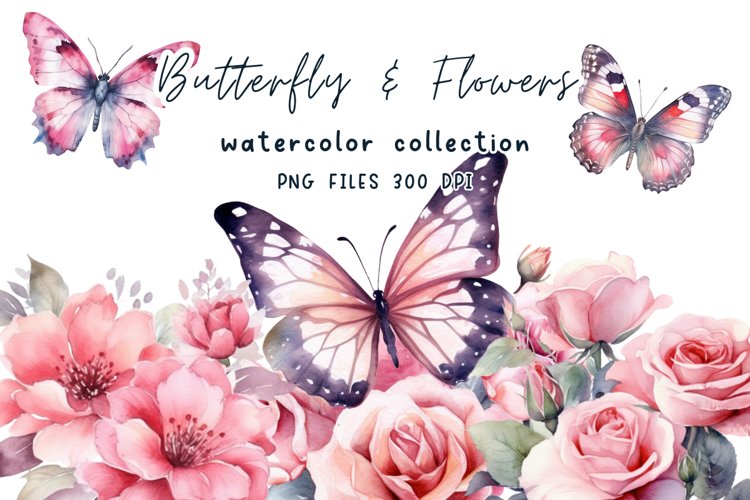 Flowers Watercolor Clipart example image 1