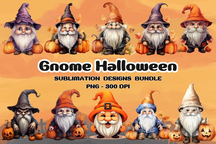 Halloween gnomes clipart bundle Fall Sublimation