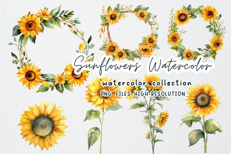 Watercolor Sunflower Clipart Image 18