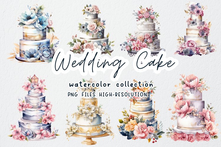 Wedding Cake Watercolor Clipart