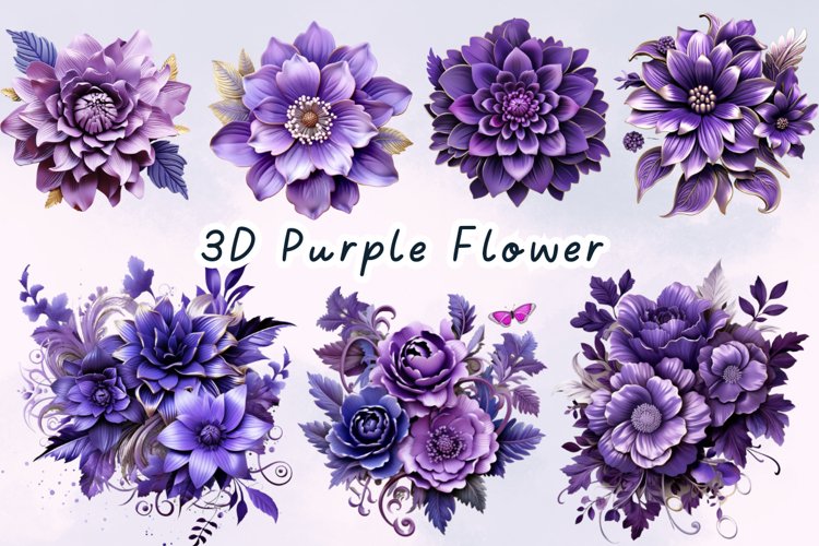 Purple Flower Clipart Image 21