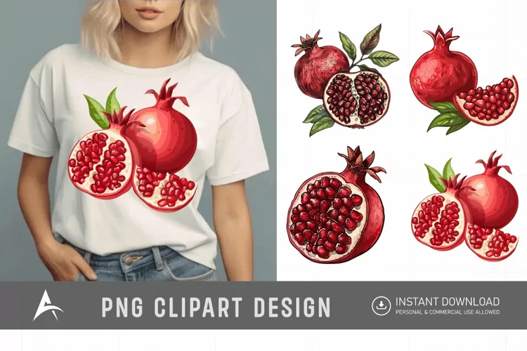Watercolor Pomegranate Clipart