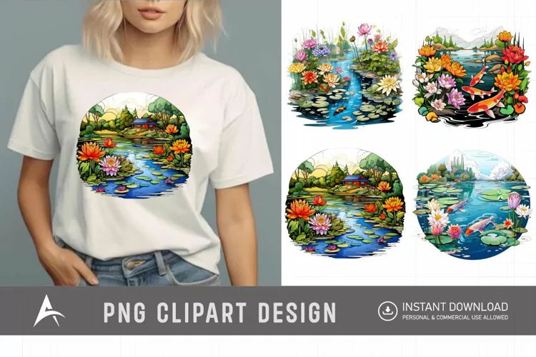 Watercolor Pond Clipart