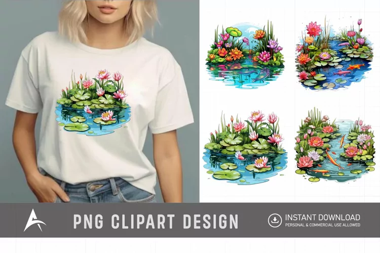 Watercolor Pond Clipart