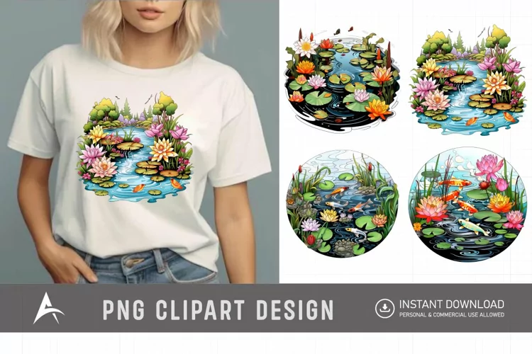Watercolor Pond Clipart