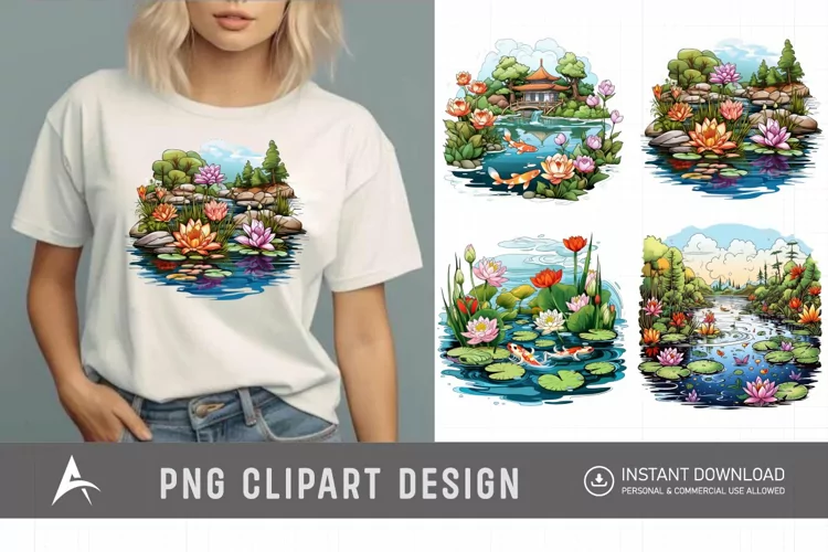 Watercolor Pond Clipart