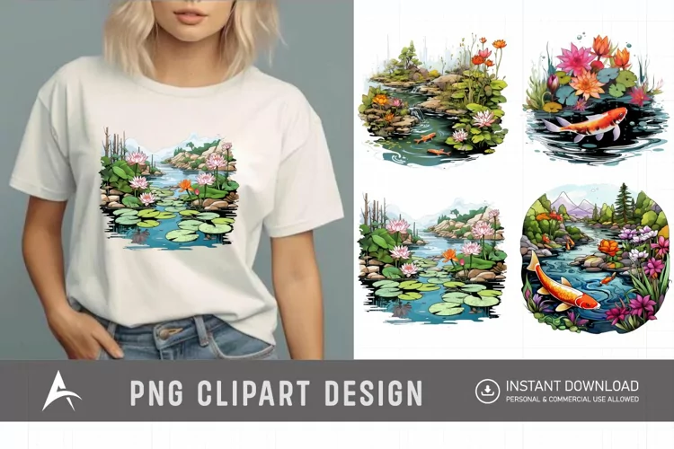 Watercolor Pond Clipart