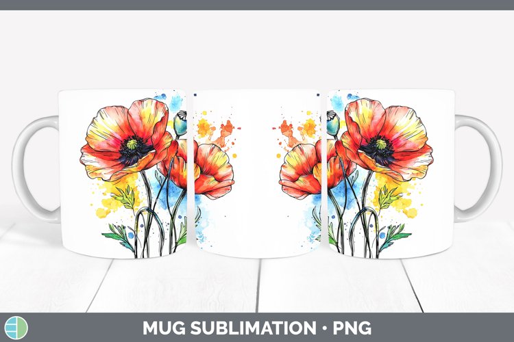 GorgeousWatercolor Mug Wrap design.