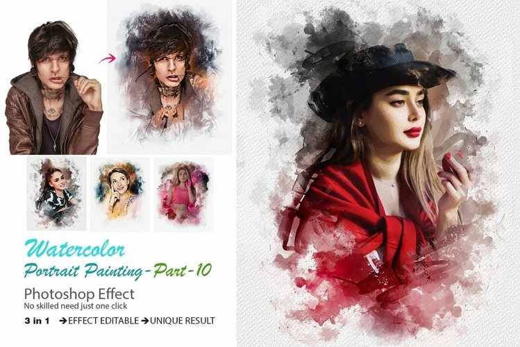 Watercolor Portrait Painting Effect example image 1