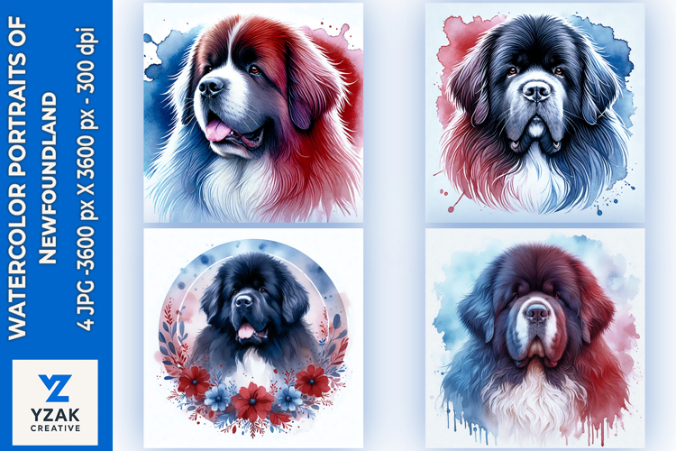 Watercolor Portraits of Newfoundland