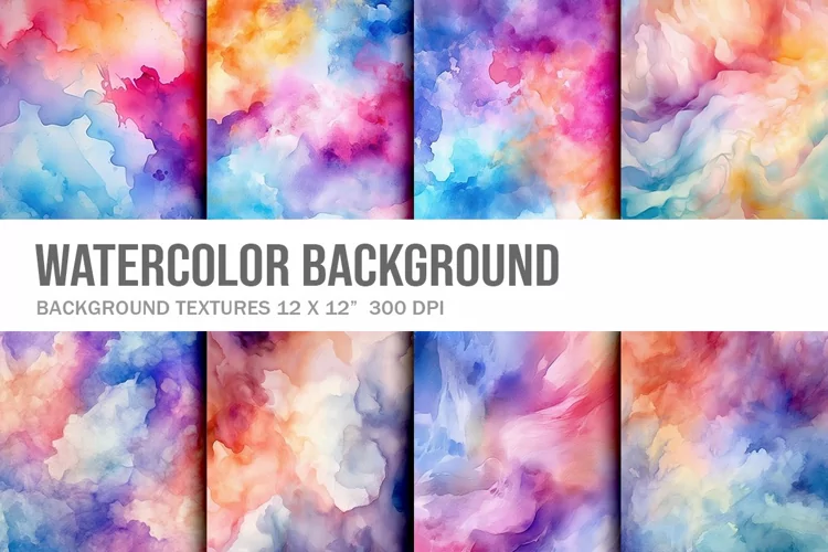 Rainbow Watercolor alcohol ink Background Digital Paper
