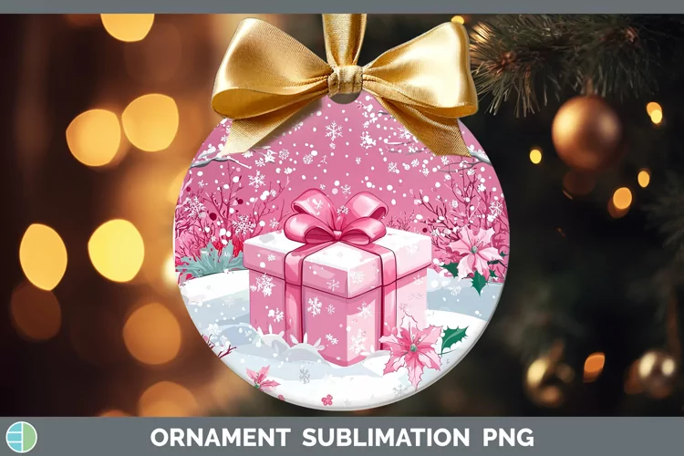 Watercolor Presents Ornament Sublimation Bauble Designs