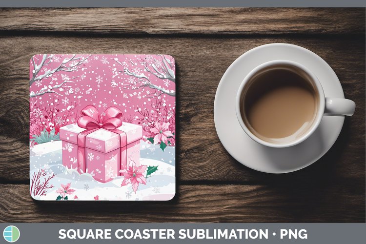 Watercolor Presents Square Coaster Sublimation Coaster Desig