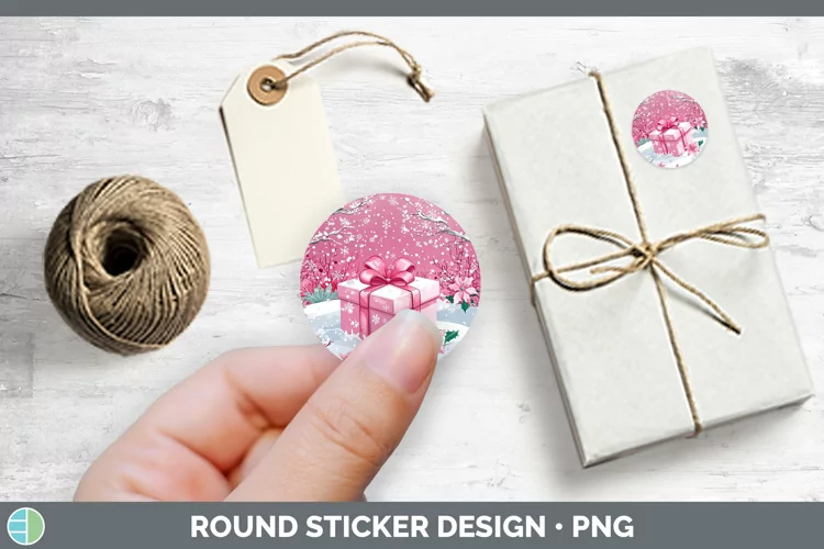 Watercolor Presents Stickers | Round Labels Designs