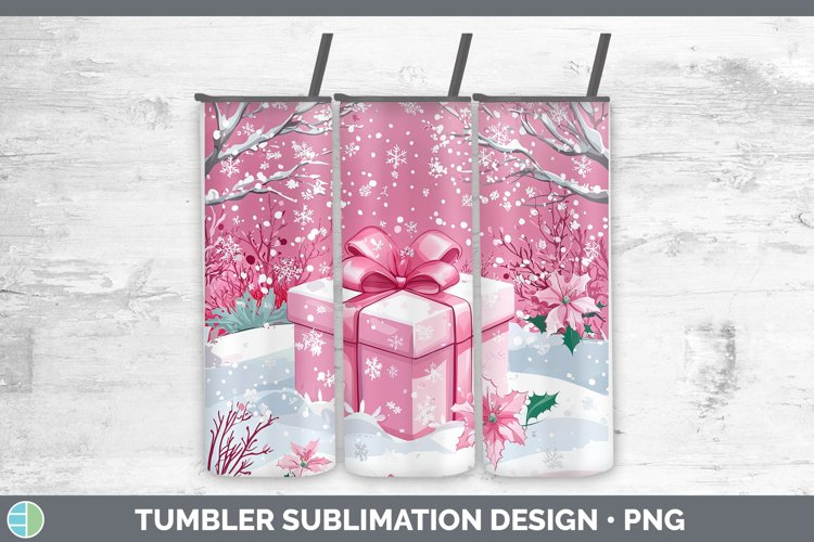 Watercolor Presents Tumbler Sublimation 20 oz Skinny Tumbler