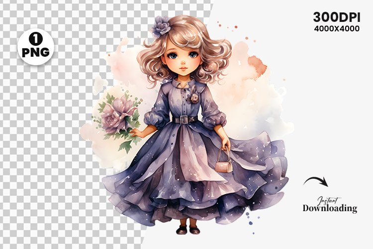 Watercolor princess png