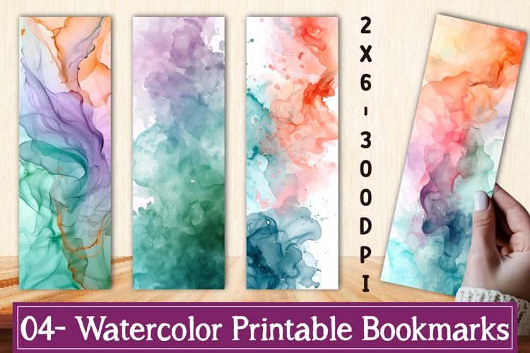 Watercolor Printable Bookmarks for Book Lovers