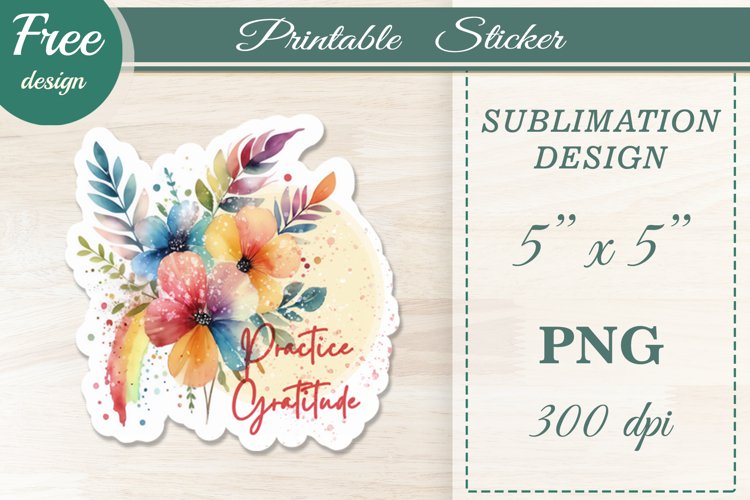 Watercolor Bundle Printable Stickers, Boho Flowers Rainbow