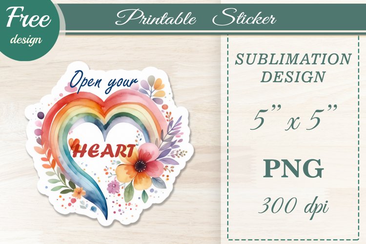 Watercolor Bundle Printable Stickers, Boho Flowers Rainbow