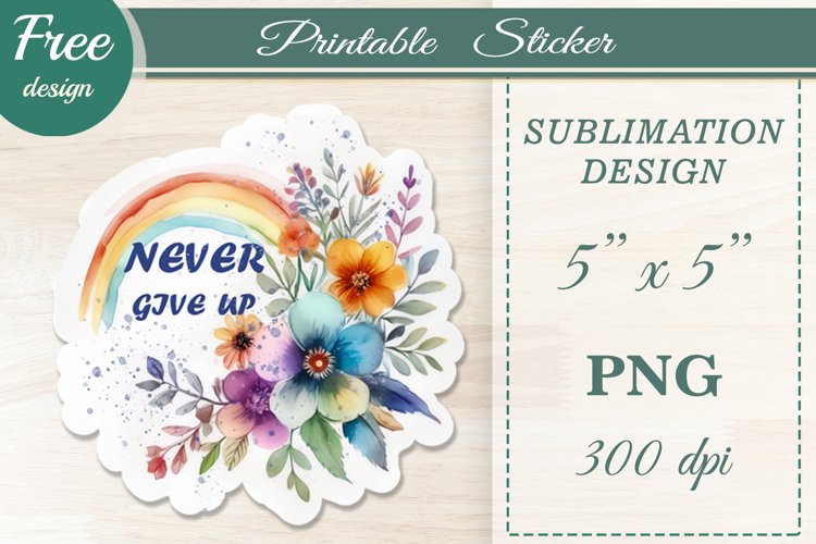 Watercolor Bundle Printable Stickers, Boho Flowers Rainbow