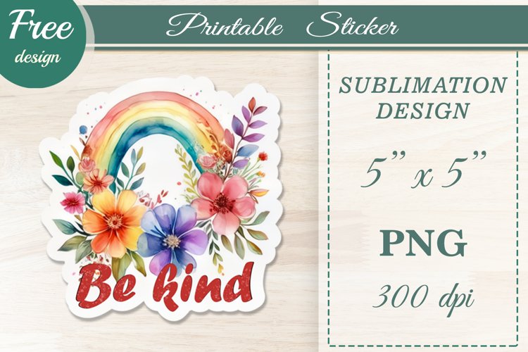 Watercolor Bundle Printable Stickers, Boho Flowers Rainbow