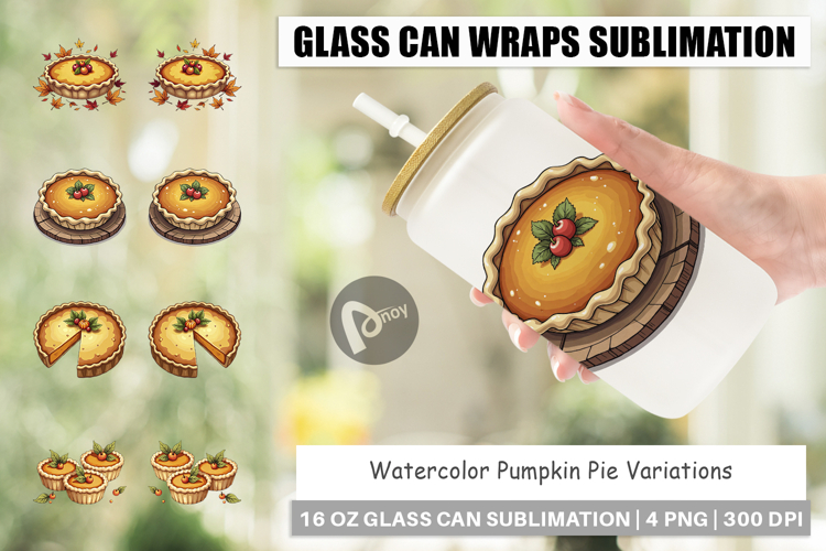 Pumpkin Pie Glass Can