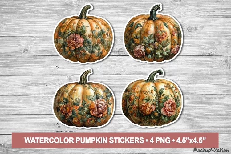 Pumpkin Sticker Sheets | Thanksgiving Fall Clipart PNG