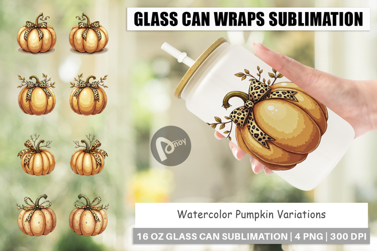 Pumpkin Variations Glass Can