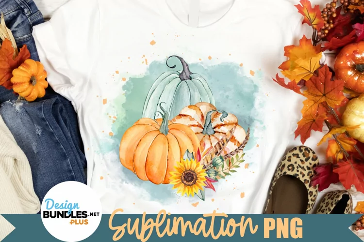 Autumn Pumpkins Sublimation, Printable Fall T-shirt PNG