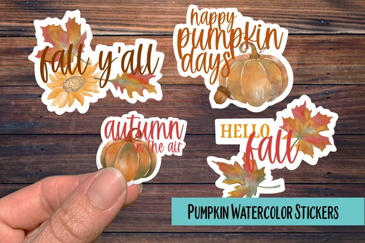Watercolor Pumpkin PNG Sticker Pack