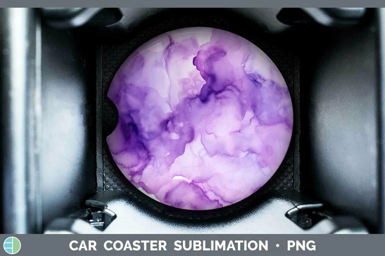 Watercolor Purple Car Coaster Sublimation Coaster Designs