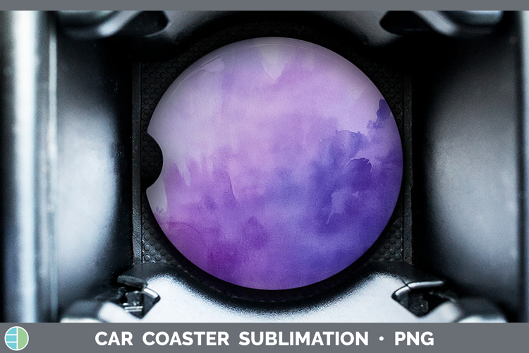 Watercolor Purple Car Coaster Sublimation Designs