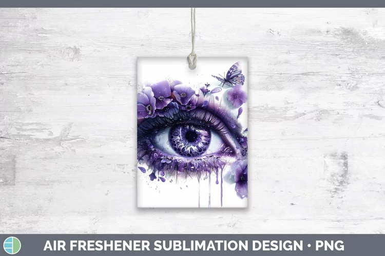 Watercolor Purple Eye Air Freshener Sublimation Car Freshene