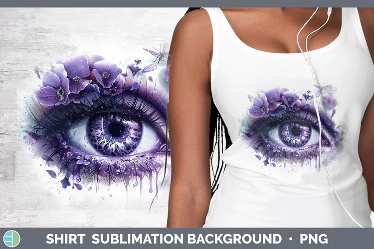 Watercolor Purple Eye Shirt Sublimation Sublimation Backgrou