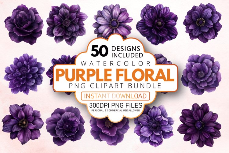 Purple Flower Clipart Image 16
