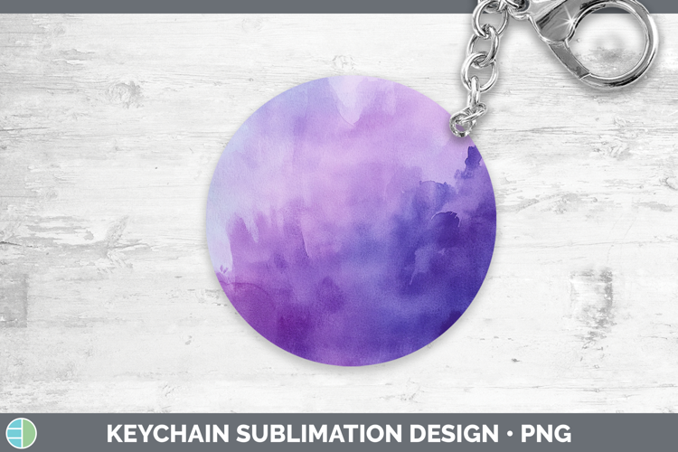 Watercolor Purple Keychain Sublimation Keyring Designs