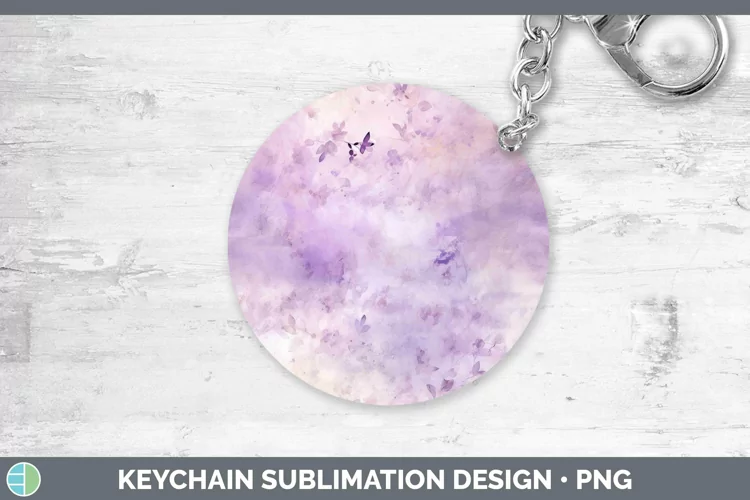 Watercolor Purple Keychain Sublimation Keyring Designs
