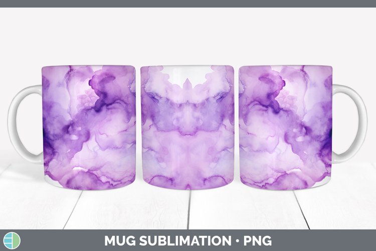 Watercolor Purple Mug Wrap Sublimation Coffee Cup Designs