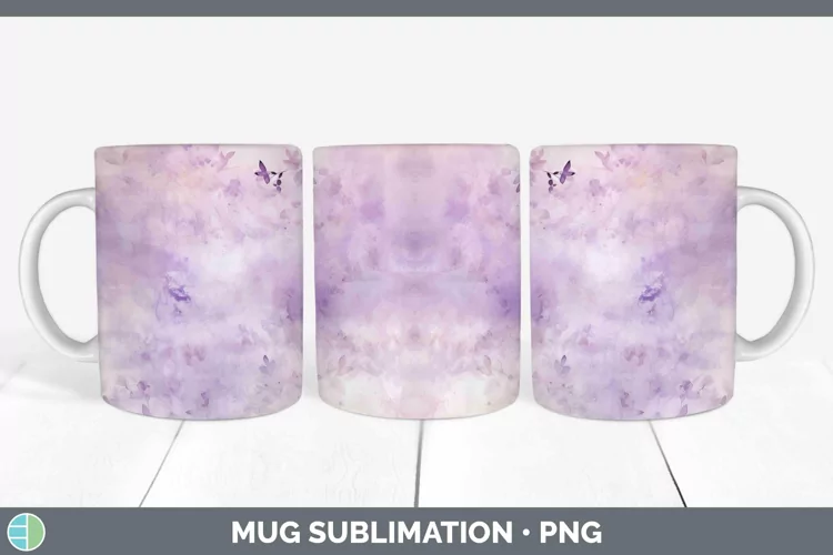 Watercolor Purple Mug Wrap Sublimation Coffee Cup Designs