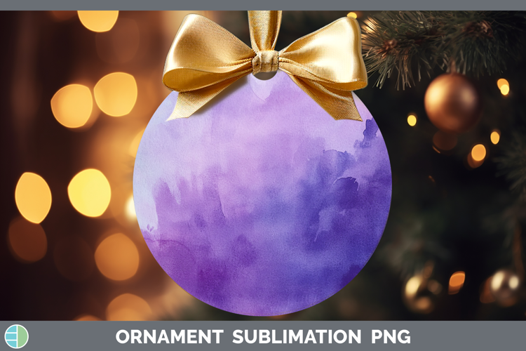Watercolor Purple Ornament Sublimation Bauble Designs