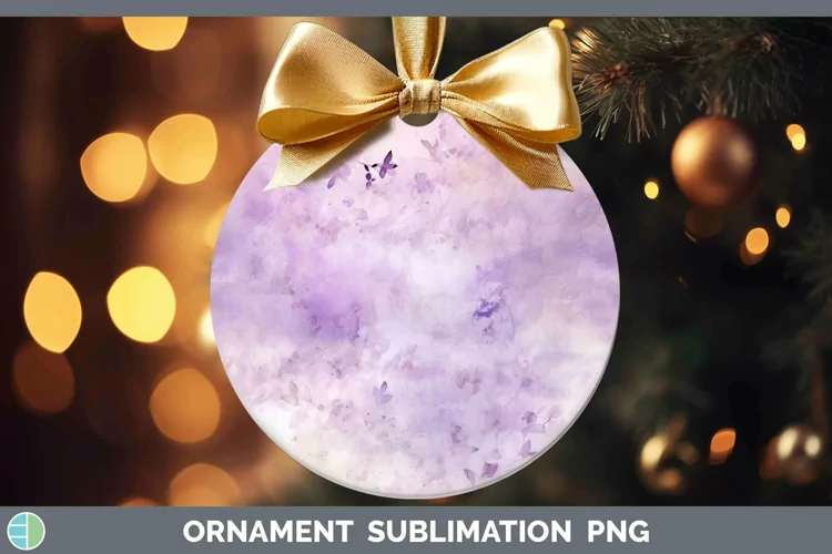 Watercolor Purple Ornament Sublimation Bauble Designs