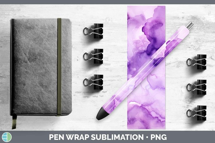 Watercolor Purple Pen Wrap Sublimation Epoxy Pen Designs