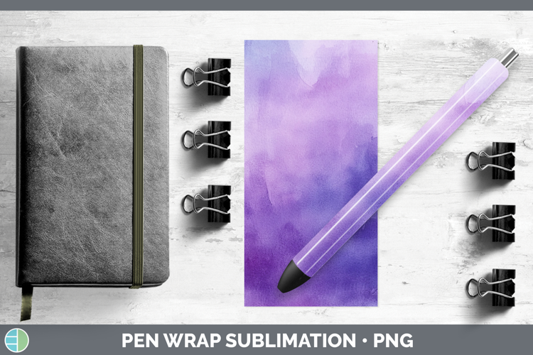Watercolor Purple Pen Wrap Sublimation Pen Designs
